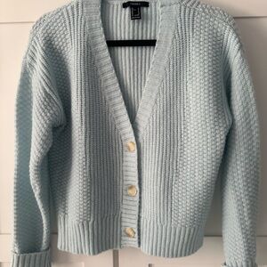 Forever 21 Sky Blue Knit Cardigan
